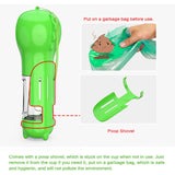 NNEDSZ Pink Portable Pet Water Bottle with Waste Bag Dispenser - 300ml Leak-Proof Travel Hydration Solution