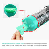 NNEDSZ Blue 500ml Portable Pet Water Bottle | Multifunctional Travel Pet Feeder | Outdoor Dog Drinking Bottle with Waste Shovel