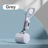 NNEDSZ Grey Portable Dog Poop Scooper with Large 9.5cm Opening, Ergonomic Handle, Lightweight 320g Pet Waste Picker for Outdoor Walks