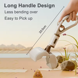 NNEDSZ Grey Portable Dog Poop Scooper with Large 9.5cm Opening, Ergonomic Handle, Lightweight 320g Pet Waste Picker for Outdoor Walks