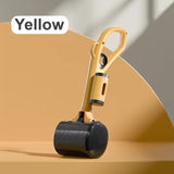 NNEDSZ Yellow Portable Dog Poop Scooper with Large 9.5cm Opening, Ergonomic Handle, Lightweight 320g Pet Waste Picker for Outdoor Walks