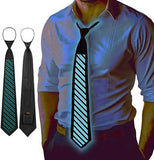 NNEDSZ Style 02 LED Sound-Activated Glowing Tie - Party Performance Accessory with Adjustable Light Patterns(Batteries not included, self-provided)