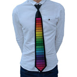 NNEDSZ Style 04 LED Sound-Activated Glowing Tie - Party Performance Accessory with Adjustable Light Patterns(Batteries not included, self-provided)