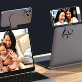 NNEDSZ Black Magnetic Foldable Phone Stand – Universal Aluminum Alloy Desktop & Tesla Car Mount, Compact and Lightweight Design