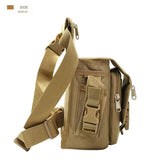 NNEDSZ Khaki Tactical Outdoor Leg Bag - 900D Durable Multi-Layer Waist Pack for Cycling, Fishing, and Security