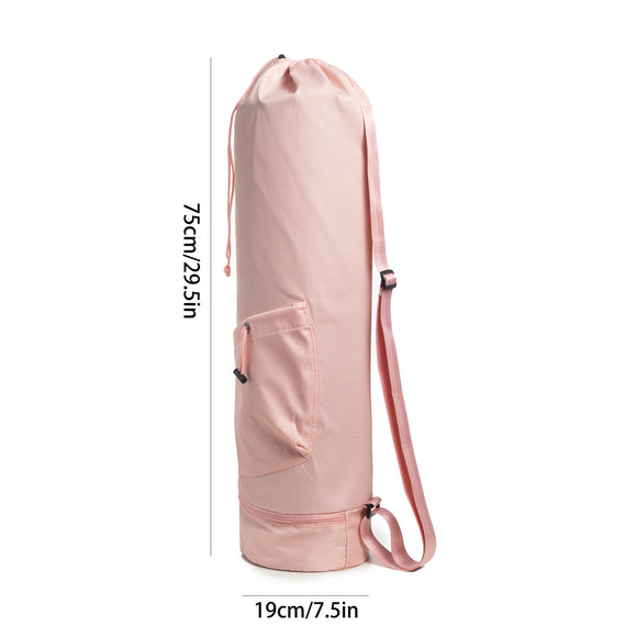 NNEDSZ Pink Durable Yoga Mat Carry Bag - Multi-Functional Fitness Backpack with Wet Pocket(Mugs are filming props, not included)