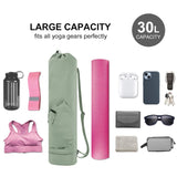 NNEDSZ Pink Durable Yoga Mat Carry Bag - Multi-Functional Fitness Backpack with Wet Pocket(Mugs are filming props, not included)