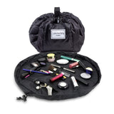 NNEDSZ Black Portable Drawstring Cosmetic Storage Bag for Travel and Daily Use(Cosmetics pictured are photo props and are not included)