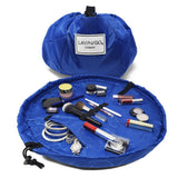 NNEDSZ Blue Portable Drawstring Cosmetic Storage Bag for Travel and Daily Use(Cosmetics pictured are photo props and are not included)