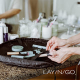 NNEDSZ Blue Portable Drawstring Cosmetic Storage Bag for Travel and Daily Use(Cosmetics pictured are photo props and are not included)