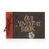 NNEDSZ 26*18CM 2 Pcs Vintage DIY Scrapbook Photo Album - Our Adventure Book for Travel and Memories