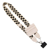 NNEDSZ Black and White Patchwork Adjustable Crossbody Strap with Mini Pouch - Versatile Replacement Shoulder Strap