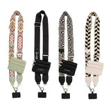 NNEDSZ Diamond shape Patchwork Adjustable Crossbody Strap with Mini Pouch - Versatile Replacement Shoulder Strap