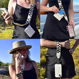 NNEDSZ Diamond shape Patchwork Adjustable Crossbody Strap with Mini Pouch - Versatile Replacement Shoulder Strap