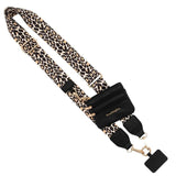 NNEDSZ Leopard Pattern Patchwork Adjustable Crossbody Strap with Mini Pouch - Versatile Replacement Shoulder Strap