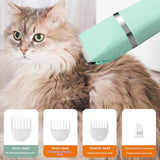 NNEDSZ White 4-in-1 Pet Grooming Electric Clippers - Professional Rechargeable Trimmer for Dogs & Cats, Paw, Fur, Nail, and Ear Care | Compact Design,