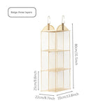 NNEDSZ Off White Hanging Dustproof Storage Bag - Multi-Layer Organizer for Bags, Clothes & Accessories, 3-Tier Non-Woven Fabric