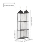 NNEDSZ Grey Hanging Dustproof Storage Bag - Multi-Layer Organizer for Bags, Clothes & Accessories, 3-Tier Non-Woven Fabric