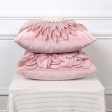 NNEDSZ Style 2 Pink 3D Floral Cushion Covers - Modern Luxury Decorative Throw Pillow Covers for Living Room(Without Pillow Insert)