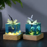 NNEDSZ Megalodon Shark Handcrafted Ocean Resin Whale Night Light - Unique Home Decor Table Lamp