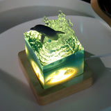 NNEDSZ Megalodon Shark Handcrafted Ocean Resin Whale Night Light - Unique Home Decor Table Lamp
