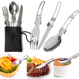 NNEDSZ Green And Grey Compact Outdoor Camping Cookware Set with 410 Stainless Steel Utensils