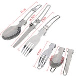 NNEDSZ Orange And Grey Compact Outdoor Camping Cookware Set with 410 Stainless Steel Utensils