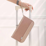 NNEDSZ Pink Portable RFID Blocking Travel Passport Holder with Large Capacity