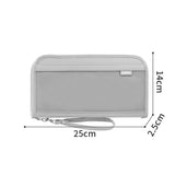 NNEDSZ Grey Portable RFID Blocking Travel Passport Holder with Large Capacity