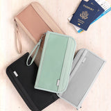 NNEDSZ Grey Portable RFID Blocking Travel Passport Holder with Large Capacity