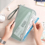NNEDSZ Grey Portable RFID Blocking Travel Passport Holder with Large Capacity