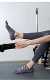 NNEDSZ 2 Pcs Dark Blue Non-Slip Yoga Pilates Socks with Toe Design for Women - Cotton Blend with Anti-Slip Silicone Grip