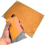 NNEDSZ Orange And Grey Portable Waterproof Camping Mat - Foldable Picnic and Beach Blanket