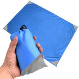 NNEDSZ Blue And Grey Portable Waterproof Camping Mat - Foldable Picnic and Beach Blanket
