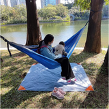 NNEDSZ Blue And Grey Portable Waterproof Camping Mat - Foldable Picnic and Beach Blanket
