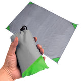 NNEDSZ Grey And Green Portable Waterproof Camping Mat - Foldable Picnic and Beach Blanket