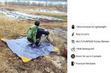 NNEDSZ Grey And Green Portable Waterproof Camping Mat - Foldable Picnic and Beach Blanket