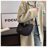 NNEDSZ Black With Colored Suspenders Large Capacity Canvas Shoulder Bag - Casual Crossbody Dumpling Bag