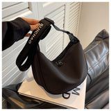 NNEDSZ Black With Black Suspenders Large Capacity Canvas Shoulder Bag - Casual Crossbody Dumpling Bag