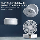 NNEDSZ White Remote-Control Wall-Mount Foldable Mini USB Fan with Night Light and Digital Display
