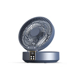 NNEDSZ Dark Blue Remote-Control Wall-Mount Foldable Mini USB Fan with Night Light and Digital Display