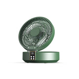 NNEDSZ Dark Green Remote-Control Wall-Mount Foldable Mini USB Fan with Night Light and Digital Display