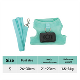 NNEDSZ Size S Green Pet Cooling Harness  LED Lights & Leash – Summer Relief for Small Dogs and Cats