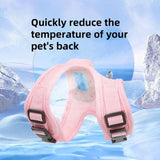 NNEDSZ Size M Green Pet Cooling Harness  LED Lights & Leash - Summer Relief for Small Dogs and Cats