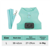 NNEDSZ Size L Green Pet Cooling Harness  LED Lights & Leash - Summer Relief for Small Dogs and Cats
