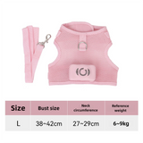 NNEDSZ Size L Pink Pet Cooling Harness  LED Lights & Leash - Summer Relief for Small Dogs and Cats