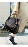 NNEDSZ Black Elegant Embossed PU Leather Tote Bag for Women - Large Capacity Handbag with Inner Pouch