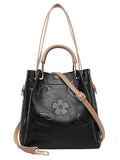 NNEDSZ Brown Elegant Embossed PU Leather Tote Bag for Women - Large Capacity Handbag with Inner Pouch