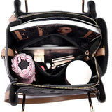 NNEDSZ Dark Green Elegant Embossed PU Leather Tote Bag for Women - Large Capacity Handbag with Inner Pouch