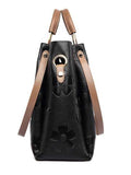 NNEDSZ Dazzling Powder Elegant Embossed PU Leather Tote Bag for Women - Large Capacity Handbag with Inner Pouch
